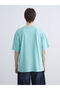 Crew Neck Printed Oversize Women's T-Shirt - 4