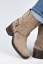 (Lukka) Women's Genuine Leather Biker Trock Mink Boots - 5