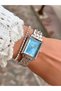 Steel Cord Square Case Women's Watch 3 Atm Waterproof 2 Years Mechanism Warranty - 3