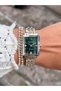 Steel Cord Square Case Women's Watch 3 Atm Waterproof 2 Years Mechanism Warranty - 4