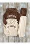 Daily 3 Thread Comfortable Los Angeles Printed Winter Thick 2-Piece Bottom and Top Tracksuit Set (4 Pieces)