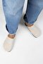 Ruzqahi Women's Leather Genuine Leather Flat Sabo Beige Slippers - 7