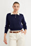 Basic Polo Neck Half Button Knit Sweater - 3