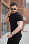 Men's Thin Line Textured Crew Neck Short Sleeve T-Shirt - 2