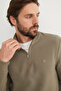 Ribbed Stand Collar Half Zipper Sweatshirt - 6