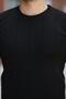 Men's Thin Line Textured Crew Neck Short Sleeve T-Shirt - 3