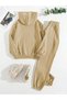 Unisex Unprinted Comfortable 3-Thread Inner Ribbed Hooded Sweatshirt - 2