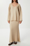 Wool Blend Sweater Skirt Knitwear Set Lki̇0039 Beige - 3