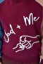 Boy's Dad+Me Printed Winter Hooded Sweatshirt with Fleece Inside – Burgundy - 4