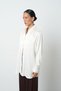 Women's Ecru Color Mixed Pattern Oversize Cut Shirt - 2