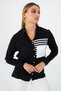 Black Pocketed Striped Detail Women's Shirt – Long Sleeve, Comfortable Fit, Casual and Office Outfits - 5