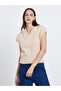 Women Beige Boxy Fit Knit Vest - 4