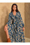 Floral Midi Dress with Long Sleeves - 5