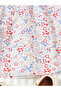 Girls Floral Print Cotton Top with Ruffle Collar - 4