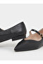 Black Pointed Toe Ballet Flat Shoes - 3