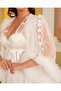 2-Piece Satin Feathered Lace Bridal Robe - 6