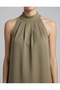 Halter Yaka Dokuma Midi Elbise - 2