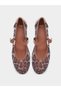 Animal Print Buckle Detail Shoes - 6