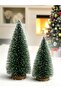 Led Fairy Daylight + Set of 2 (20Cm+15Cm) Green Christmas Snow Effect Tree Christmas Ornament