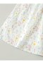Girls White Cotton Floral Peter Pan Dress - 6