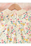 Girls Beige Cotton Floral Peter Pan Dress - 5