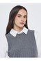 Women Charcoal Ribbed Overlay Shirt - 3