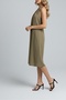 Halter Yaka Dokuma Midi Elbise - 3