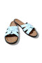 Women's Genuine Leather Braided Cross Strap Flat Sole Slippers - 4