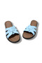 Women's Genuine Leather Braided Cross Strap Flat Sole Slippers - 3