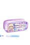 Anime Girl and Bear Teddy Bear Cat Lamb Rabbit Patterned Canvas Large Capacity Pen Holder Wallet Student