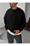 Black Heart Embroidered Basic Oversize Sweatshirt Tw-7080 - 2
