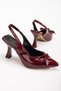 Aurea Milano Julia Patent Leather Women's Sports Bow Thin Heeled Shoes