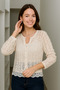 Women's Lace-Looking Knit Cardigan – Scallop Detail & Soft Texture - 2