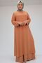 42001 Plus Size Sandy Stone Detailed Dress - Salmon - 6