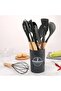 12-Piece Silicone Cooking Tools with Wooden Handles, Kitchen Utensil Set - 5