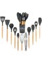 12-Piece Silicone Cooking Tools with Wooden Handles, Kitchen Utensil Set - 3