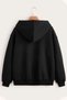 Unisex Black and Gray Color 2-Piece Zipper Hooded Sweatshirt - 3