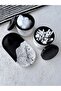 Handmade Black-White Splatter Patterned 2-Piece Jar & Plate Bathroom Organizer Set (Varnished Concrete) - 5