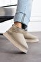 Waterproof Platform Sole Sports Short Women's Boots with Fur Inside Beige