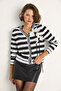Women's Black Striped Cardigan 20246866 - 2