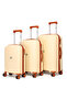 3 Piece Polypropylene Hard Side Spinner Luggage Trolley Set 20/24/28 Inch - Beige