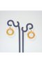 Orange Hologram Detail Steel Hoop Earrings