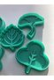 Autumn Leaves Cookie Mold Set, 5 Pieces, Green, Nature Dough Shaper, Special Design - 8