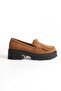Alexa Tan Suede Genuine Leather Tasseled Women's Loafer Shoes - 2