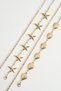 2 Pieces Body & Waist & Dress & Pants & Skirt Chain Belt Set with Star-Mussel Figures