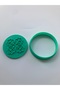 Decorative Leaf Pattern Cookie Mold, Green, Round Shaped, Kitchen, Dough Shaper - 3