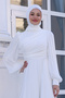 Spring Hijab Large Evening Dress with Shoulder Detail - 3