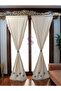 Lavender Embroidered Tassel Vintage Cotton Linen Curtain (Width X Length) - Single Panel - No Pleats - 5