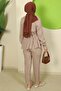 Elegant Stone Detailed Double Suit Mink Hm2813 - 7