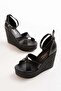 Women's Verla Cross Strap High Heel Wedge Sole Shoes - 3